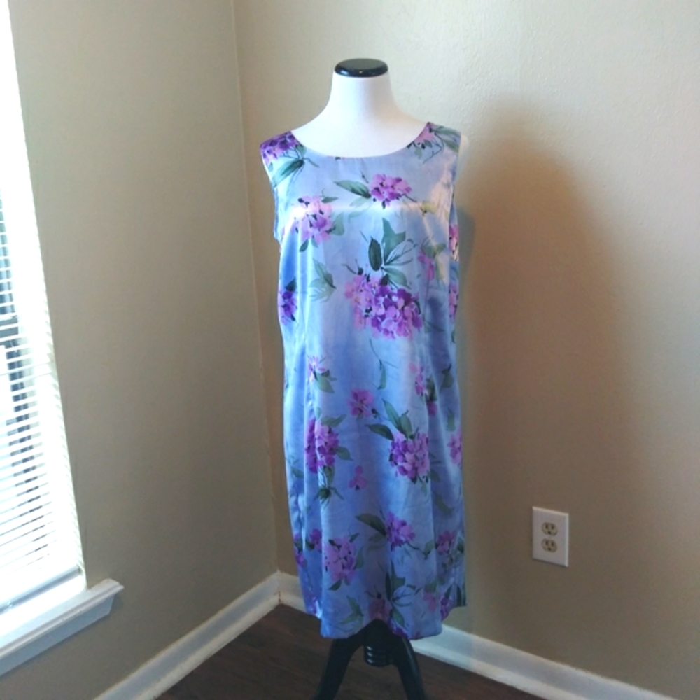 COPY Plus Size Purple and Green Sleeveless Midi Dress Size 20WP